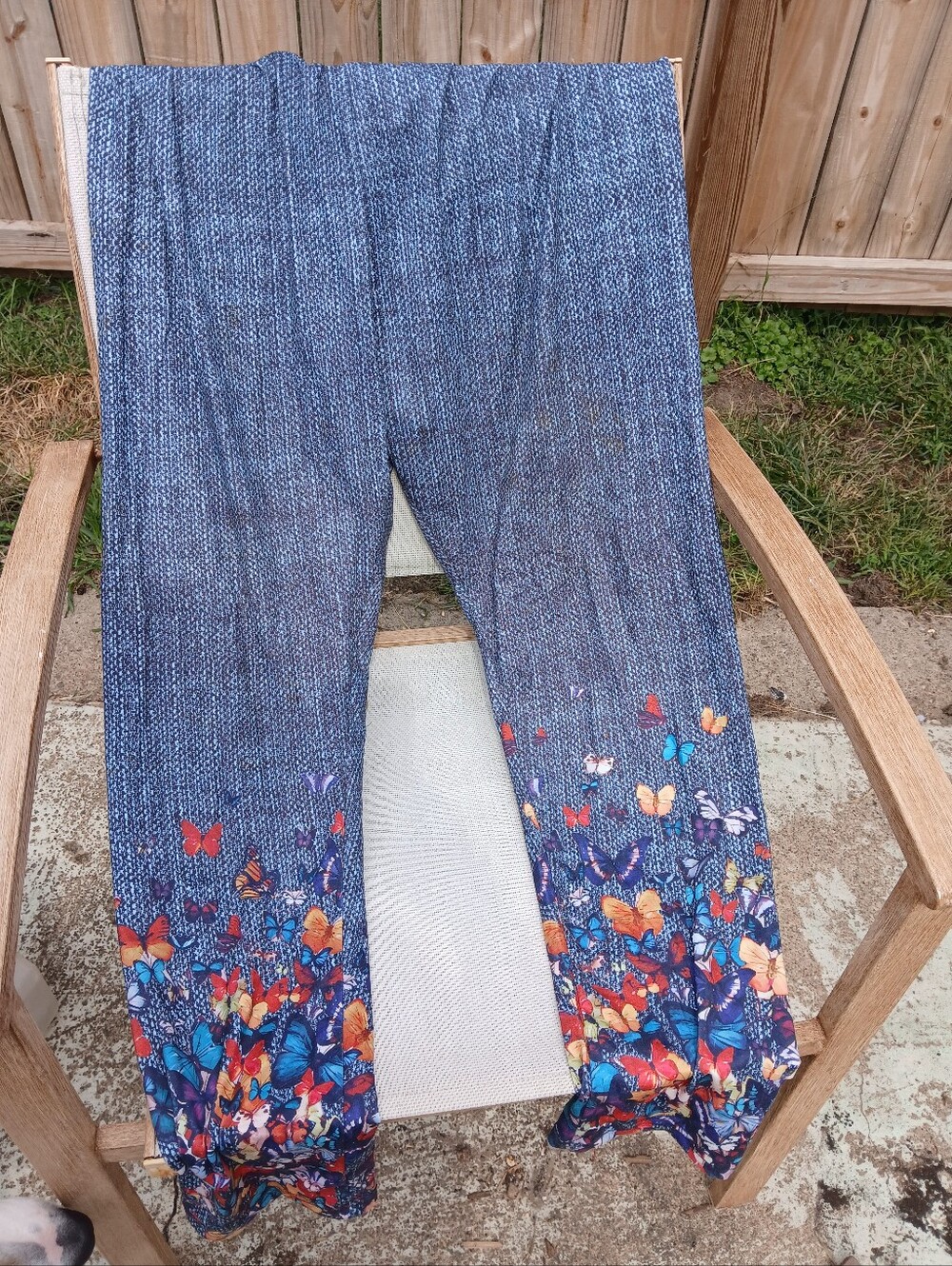 Blue Butterfly Print Women's Jeans